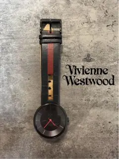 【ジャンク品】Vivienne Westwood レザー 腕時計 ブラックレッド