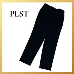 プラステ ポリエステルオックステーパードパンツ ブラック ストレッチ 美脚 M