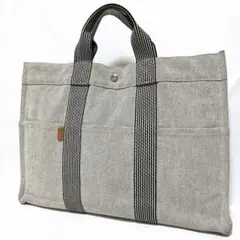 【良品】HERMES エルメス ニューフールトゥMM トートバッグ グレイ フールトゥ エルメス トートバッグ ニューフールトゥ MM