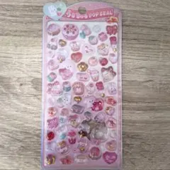 ぷくぷくシール　うるちゅるポップ　立体　うさぎ　ハムスター　ピンク