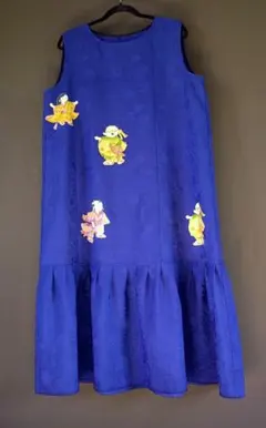 ネイビー系Colorシルクロングワンピース(共布ペチパンツ付)