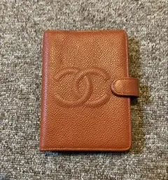 シャネル　未使用　手帳カバー オレンジ　キャリアスキン