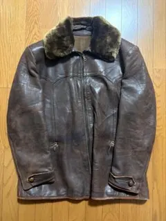 USA製 70s SHEARLING フード取り外し可能 レザージャケット 古着 
