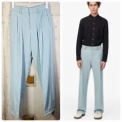 ZARA straight wool slacks light blueのサムネイル