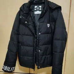 ピンクラテブラックダウンコート M/165 フード付き