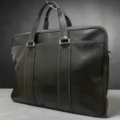 美品　coach ビジネスバッグ　レザー　ブラック　A4収納可能　大容量