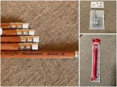 鉛筆・キャップ・赤芯シャープ　文具まとめ売り