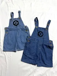 ミニオン刺繍ポケットデニムオーバーオール