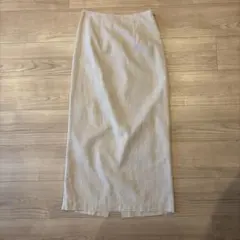 【美品】リネンタイトスカート ベージュ　ロング丈のサムネイル