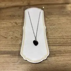 ブラックハート ネックレス シルバー