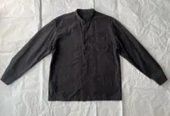 MUJI/無印良品/長袖シャツ/スタンドカラー/バンドカラー/チャコールグレー