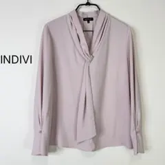 indivi ボウタイ付きブラウス ピンク