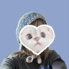 ボンネット　バラクラバ　ブルー系　カラフルかぎ針編み