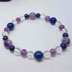 パワーストーン ラピスラズリ アメジスト ブレスレット 水晶