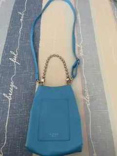 ブルー レザー風 ミニショルダーバッグ