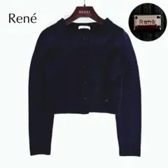 人気✨ルネ Reneクロップドカーディガン　ロゴプレートブラック定番✨美スタイルのサムネイル