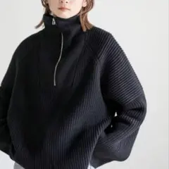 select MOCA/ハーフジップニットトップス/黒ブラック/Ｆ