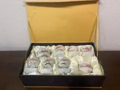 未使用品 博芸園 花柄中国茶器セット（カップ6個、受け皿6個、急須）