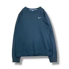 【1278】　NIKE　ワンポイントトレーナー　サイズL　ネイビー