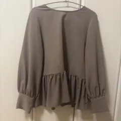 レディース　長袖トップス　ベージュ　L オフィスカジュアル