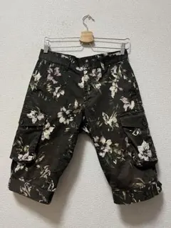 00s　トルネードマート　フラワー　カーゴハーフパンツ　/S　茶色　花柄　y2kのサムネイル
