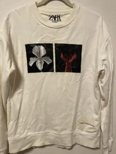 ZARA アートプリント トレーナー ホワイト