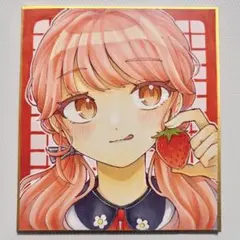 ふ*じ様 【原画】創作 手描きイラスト ミニ色紙