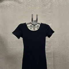 ROYAL PARTY ネイビーリブニットワンピース