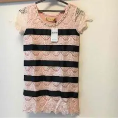 新品 タグ付 セシルマクビー レースシャツ ワンピ丈