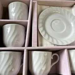 波状模様のコーヒーカップセット 5個