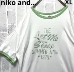 niko and... ニコアンド リンガー ネック Tシャツ XL デカロゴのサムネイル