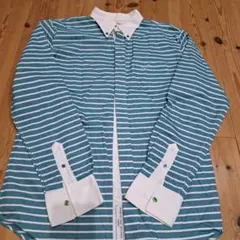 Tommy 長袖シャツ 青と白のストライプ