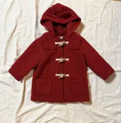 【MIKIHOUSE】フード付きダッフルコート 90cm 赤　耳付きフード