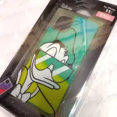 iPhone11専用 ディズニー ネオンサンド背面カバーケース ドナルドダック