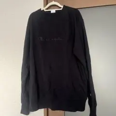 Champion ブラック クルーネック トレーナー