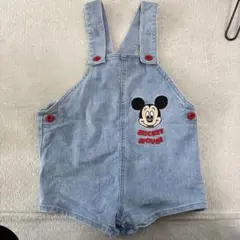ミッキーマウス　90センチ　ショートオーバーオール　サロペット