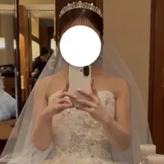 ウェディングベール ラメ グリッター キラキラ ミディアム 結婚式 100cmのサムネイル