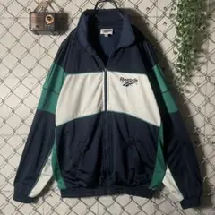 90s Reebok リーボック トラックジャケット デカロゴ刺繍 マルチカラー