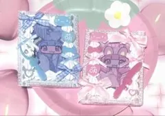 トレカケース 硬質ケース ホイップデコ B8 ピンク 水色 ネコ 萌推し活