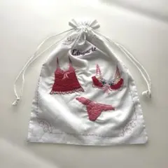 刺繍　巾着袋　旅行やお出かけに