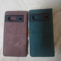 iPhone用手帳型ケース ブラウン・グリーン