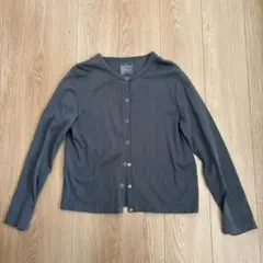 無印良品 スナップボタン カーディガン ダークグレー M