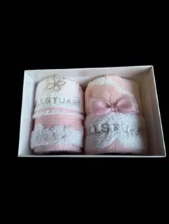 ジルスチュアートタオルハンカチ リボン&花付き2枚セット