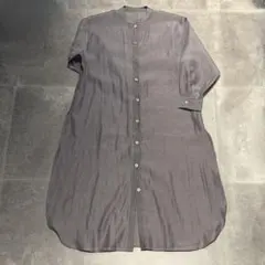 【美品】アーバンリサーチシャツワンピース/前開き/グレー/スリット/ロング丈