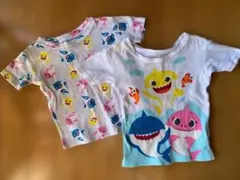 ベイビーシャーク柄 Tシャツ 2枚組 80 90cm パジャマ 下着 shark