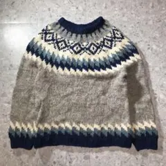 80s L.L.bean Hilda フェアアイル柄　ウールニット　XL