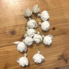 【結婚式 前撮り】大ぶりホワイトフラワーピアス