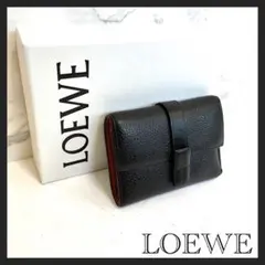 《中袋付き》LOEWE スモール バーティカル 三つ折り財布 ブラック