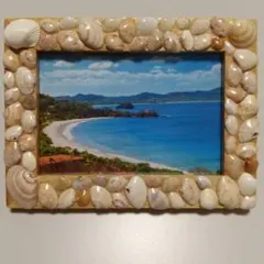 貝殻装飾のフォトフレーム