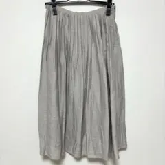 【NATURAL BEAUTY】グレー プリーツスカート ひざ下丈